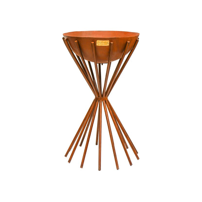 Dakota Fire Pit in Rust Outdoor Tall Metal by Ivyline - Mouse & Manor