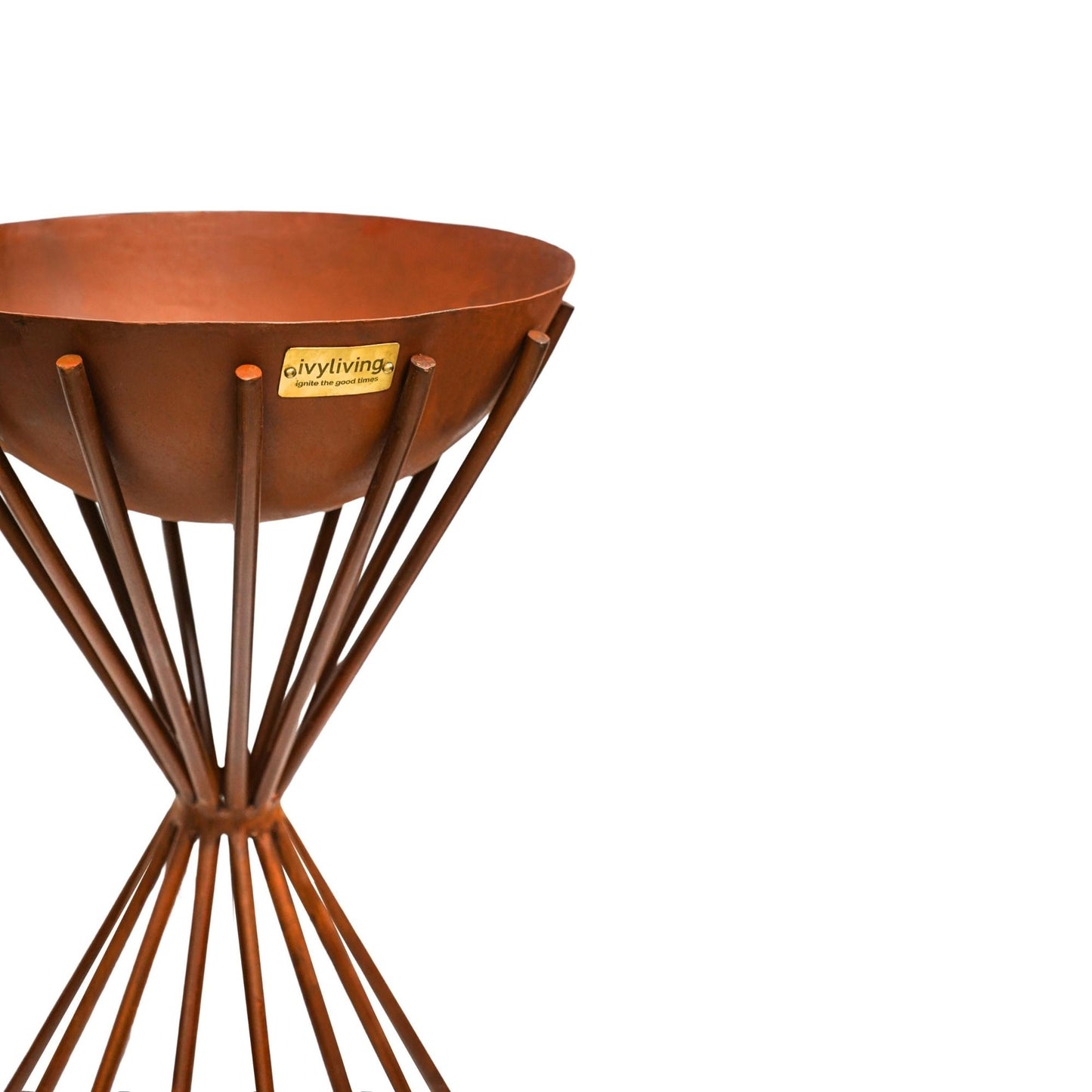 Dakota Fire Pit in Rust Outdoor Tall Metal by Ivyline - Mouse & Manor