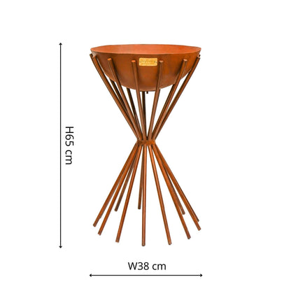 Dakota Fire Pit in Rust Outdoor Tall Metal by Ivyline - Mouse & Manor