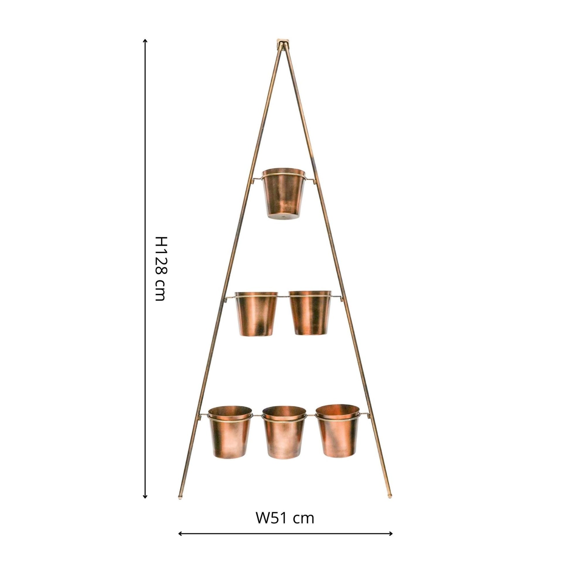 Outdoor Vertical Gold Metal Wall Plant Stand with Planters by Ivyline - Mouse & Manor