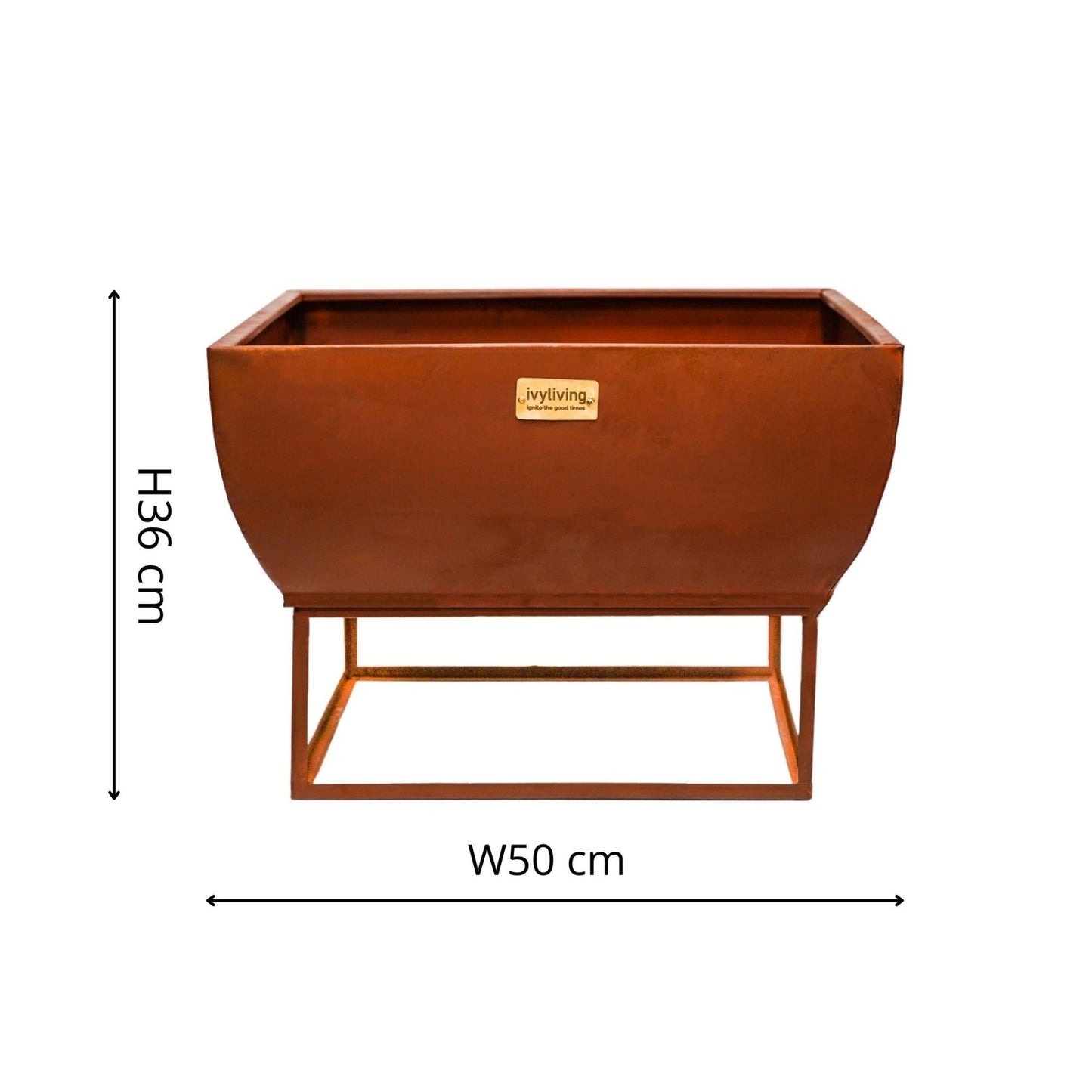 Windermere Outdoor Fire Pit Rust Iron by Ivyline - Mouse & Manor