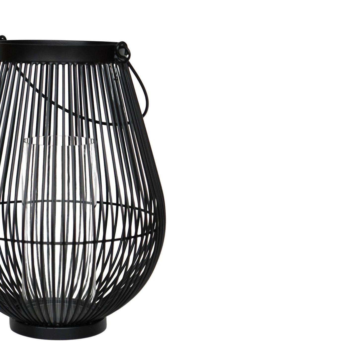 Venere Lantern with Glass Insert Black by Ivyline - Mouse & Manor