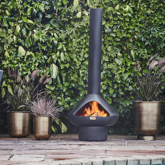Fornax Outdoor Fireplace Chiminea in Matte Black by Ivyline - Mouse & Manor