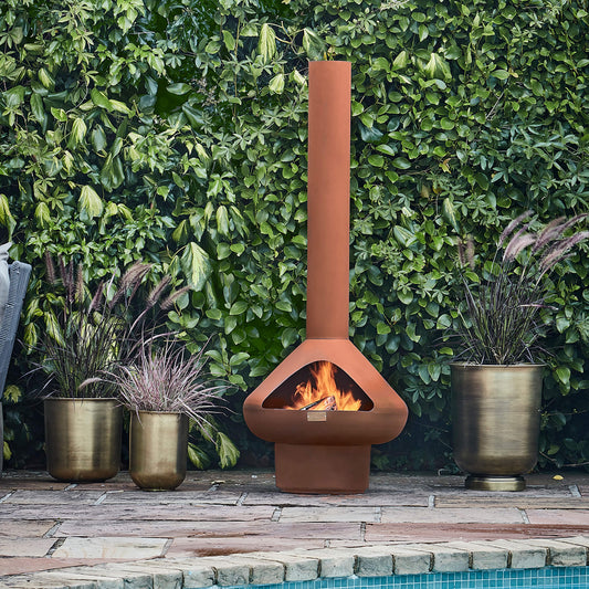 Fornax Outdoor Fireplace Chiminea in Rust by Ivyline - Mouse & Manor