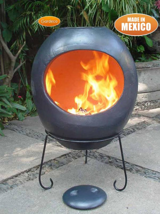 Ellipse Extra-Large Mexican Clay Chimenea by Gardeco - Mouse & Manor