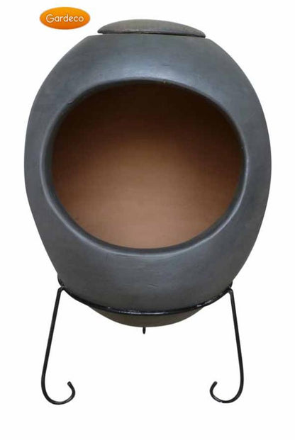 Ellipse Extra-Large Mexican Clay Chimenea by Gardeco - Mouse & Manor