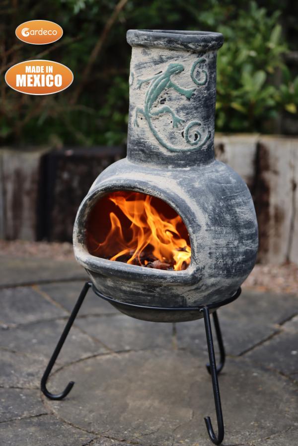 Iguana Medium Mexican Clay Chimenea by Gardeco - Mouse & Manor