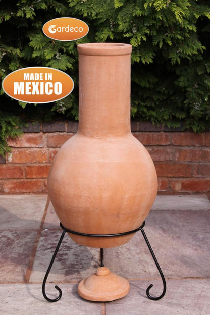 Colima Large Mexican Clay Chimenea by Gardeco - Mouse & Manor