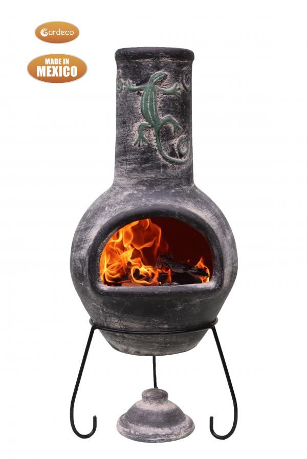 Iguana Large Mexican Clay Chimenea by Gardeco - Mouse & Manor