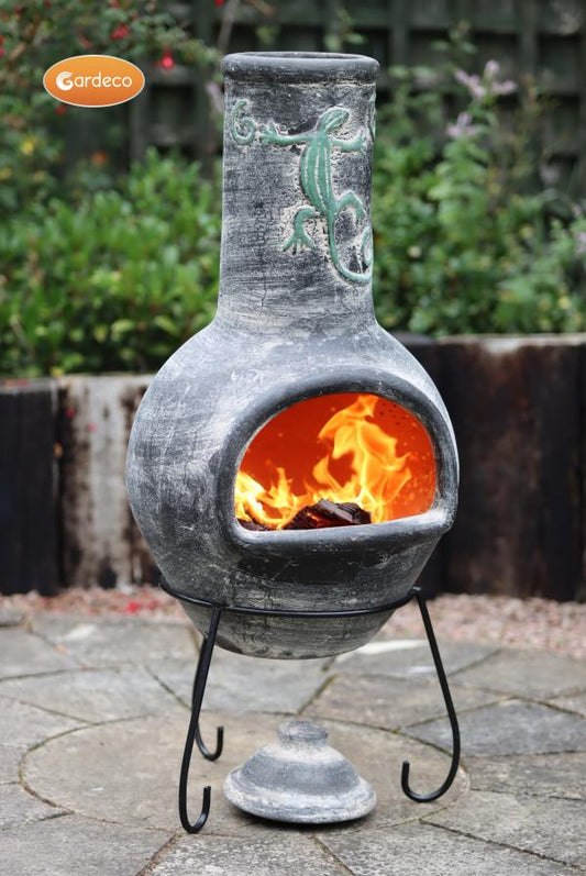 Iguana Large Mexican Clay Chimenea by Gardeco - Mouse & Manor