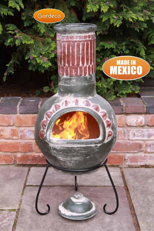 Plumas Large Mexican Clay Chimenea by Gardeco - Mouse & Manor