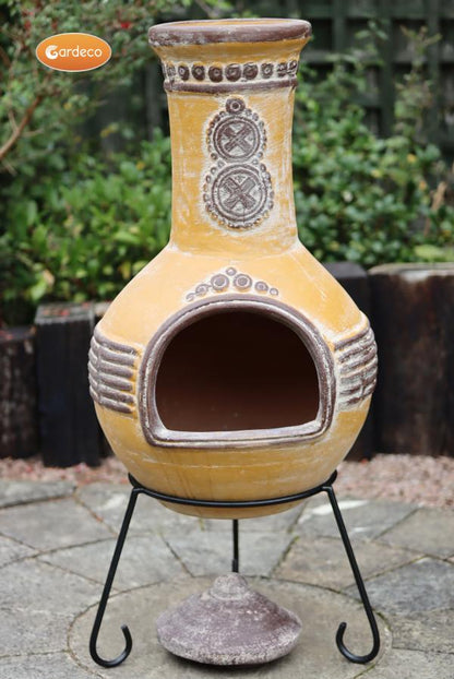 Azteca Extra-Large Mexican Clay Chimenea by Gardeco (Multiple Colours Available) - Mouse & Manor