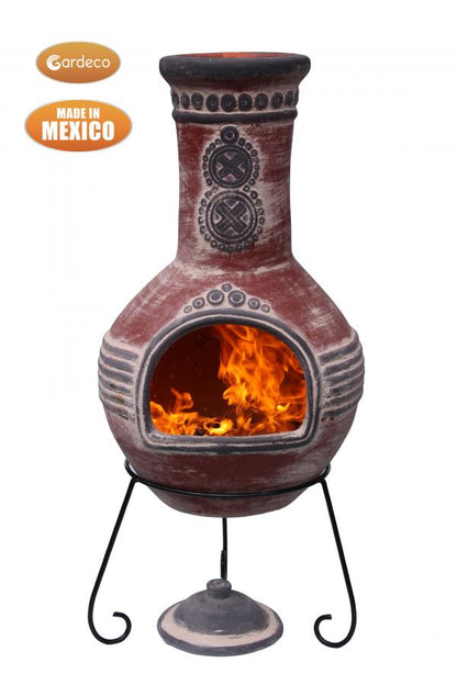 Azteca Extra-Large Mexican Clay Chimenea by Gardeco (Multiple Colours Available) - Mouse & Manor