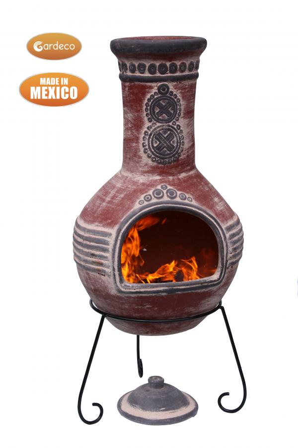 Azteca Extra-Large Mexican Clay Chimenea by Gardeco (Multiple Colours Available) - Mouse & Manor