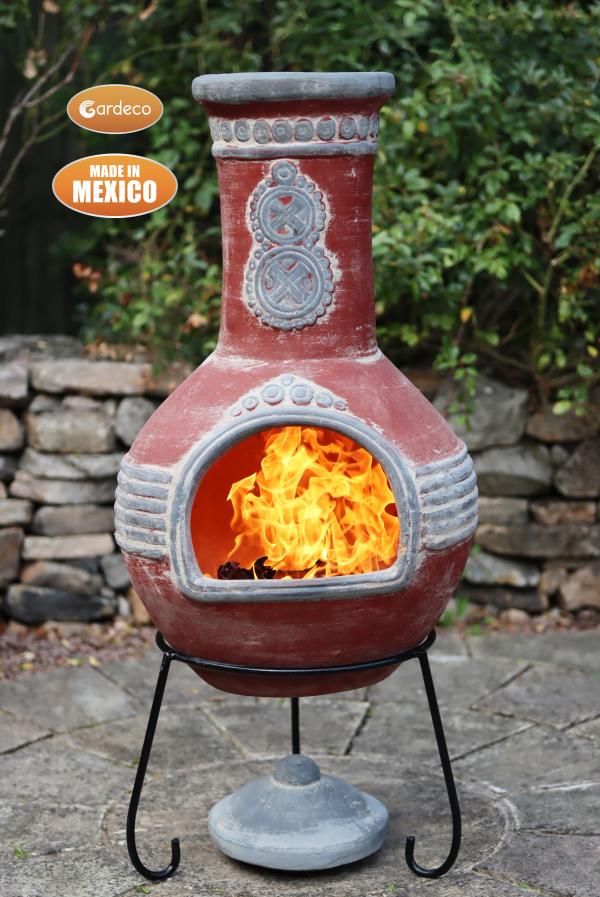 Azteca Extra-Large Mexican Clay Chimenea by Gardeco (Multiple Colours Available) - Mouse & Manor