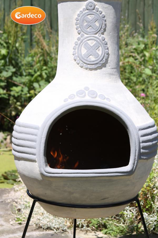 Azteca Extra-Large Mexican Clay Chimenea by Gardeco (Multiple Colours Available) - Mouse & Manor