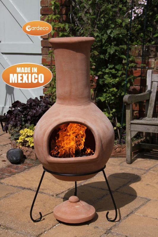 Colima Extra-Large Mexican Clay Chimenea by Gardeco (Various Colours Available) - Mouse & Manor