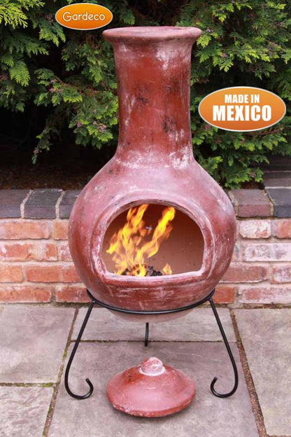 Colima Extra-Large Mexican Clay Chimenea by Gardeco (Various Colours Available) - Mouse & Manor