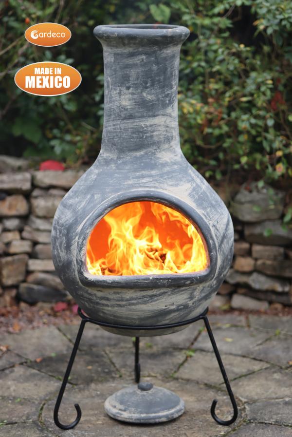 Colima Extra-Large Mexican Clay Chimenea by Gardeco (Various Colours Available) - Mouse & Manor