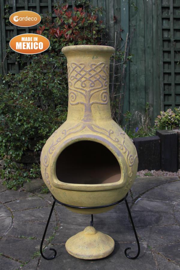 Derwyn Celtic Themed Mexican Clay Chimenea by Gardeco - Mouse & Manor