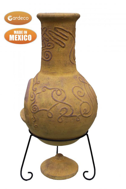 Derwyn Celtic Themed Mexican Clay Chimenea by Gardeco - Mouse & Manor