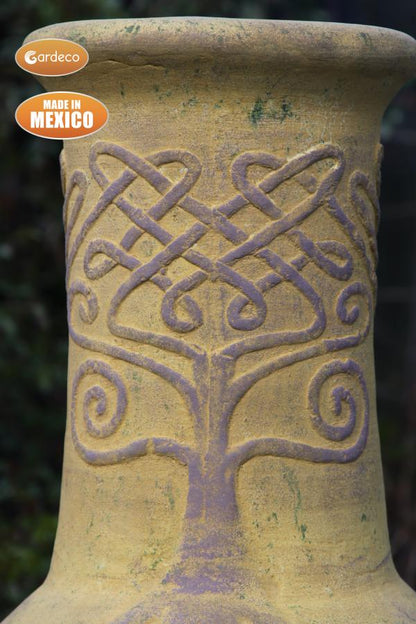 Derwyn Celtic Themed Mexican Clay Chimenea by Gardeco - Mouse & Manor