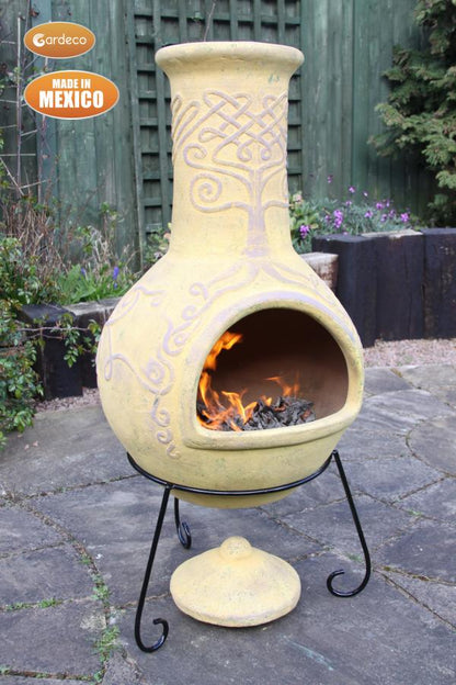 Derwyn Celtic Themed Mexican Clay Chimenea by Gardeco - Mouse & Manor