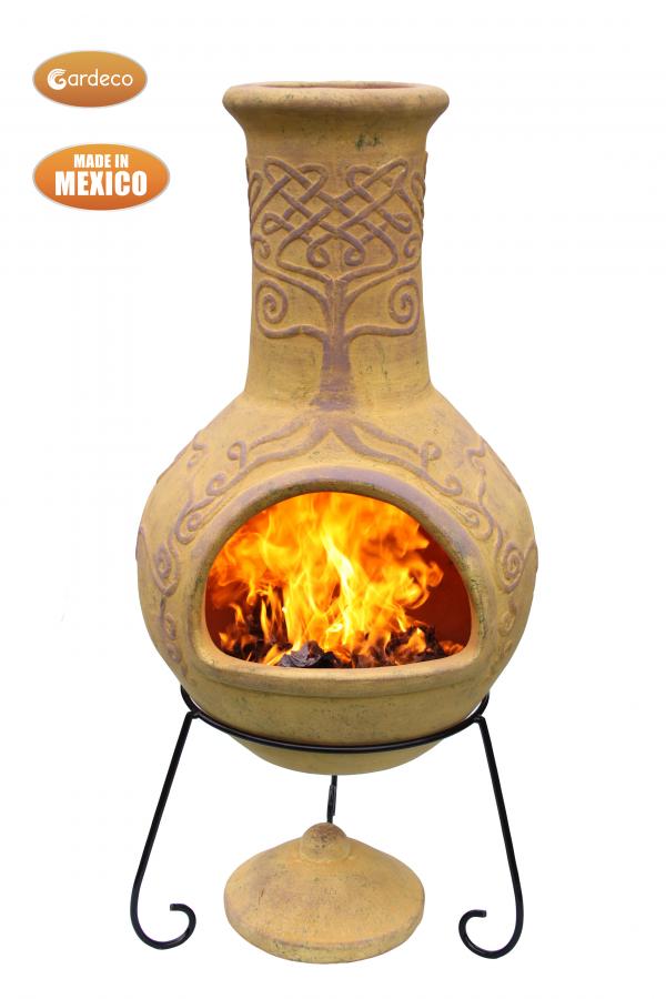 Derwyn Celtic Themed Mexican Clay Chimenea by Gardeco - Mouse & Manor