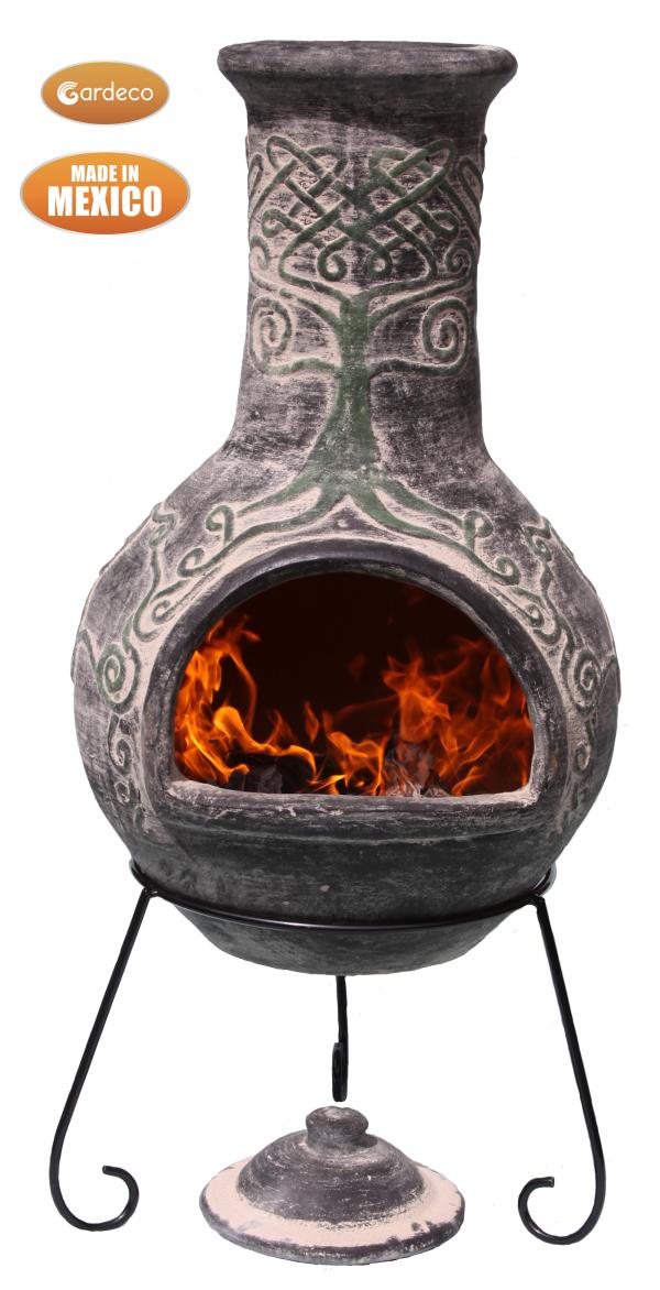 Derwyn Celtic Themed Mexican Clay Chimenea by Gardeco - Mouse & Manor