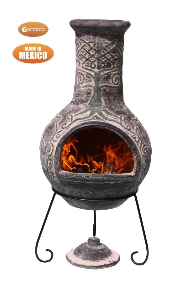 Derwyn Celtic Themed Mexican Clay Chimenea by Gardeco - Mouse & Manor