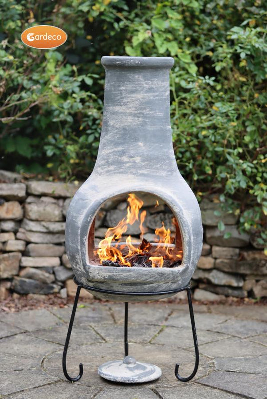 Dos Bocas Extra-Large Mexican Clay Chimenea by Gardeco - Mouse & Manor