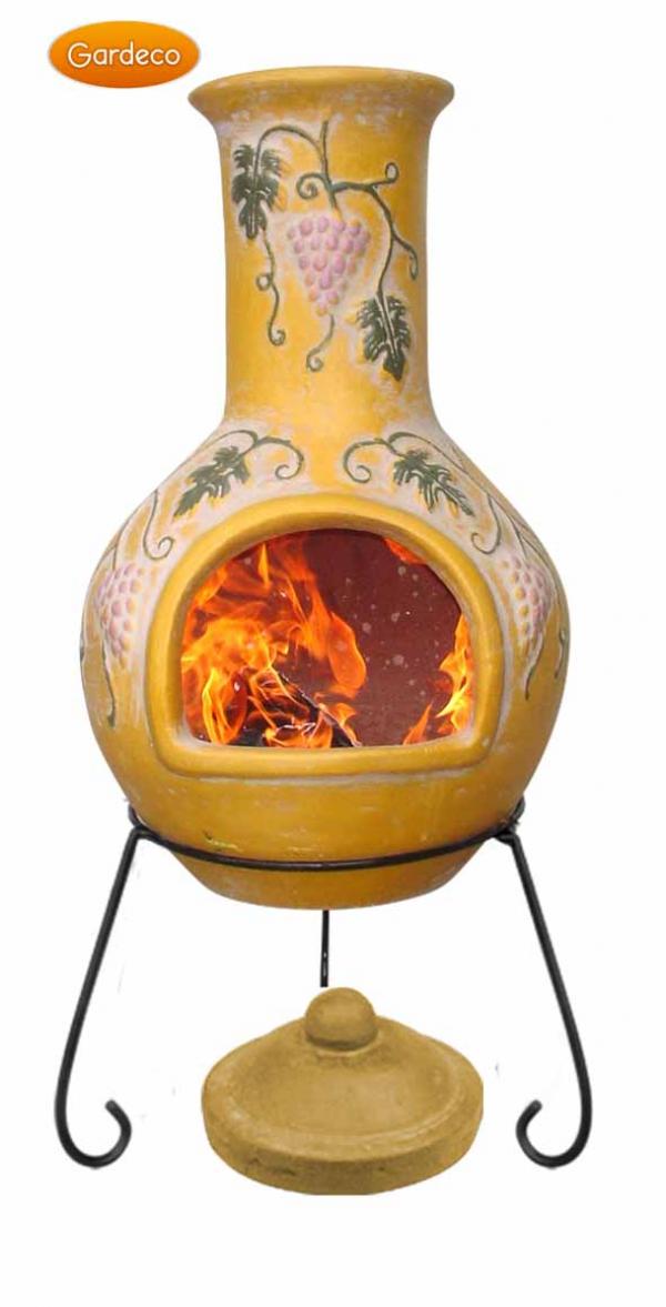 Grapes Extra-Large Mexican Clay Chimenea by Gardeco - Mouse & Manor