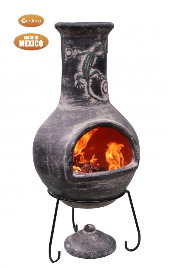 Iguana Extra-Large Mexican Clay Chimenea by Gardeco - Mouse & Manor