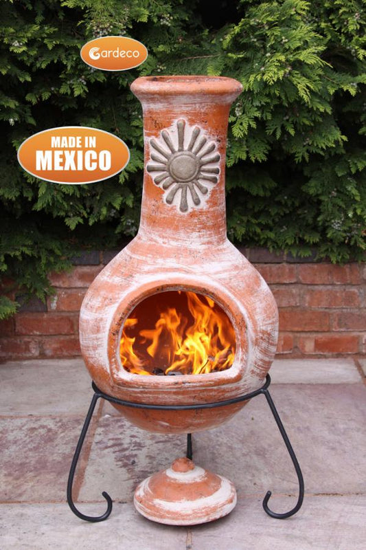 Sol Extra-Large Mexican Clay Chimenea by Gardeco - Mouse & Manor