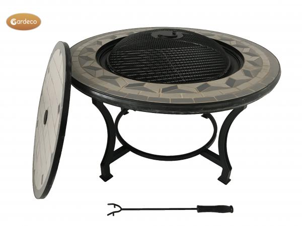 Mosaic Fire Bowl Table BBQ Grill by Gardeco - Mouse & Manor