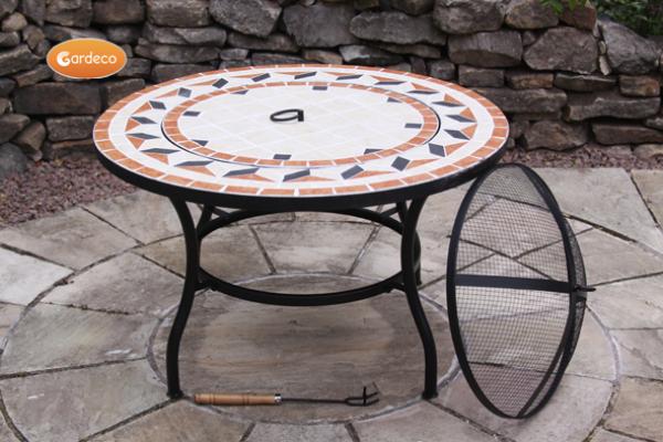 Mosaic Fire Bowl Table BBQ Grill by Gardeco - Mouse & Manor