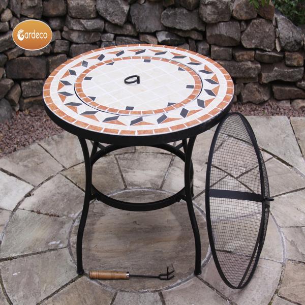 Mosaic Fire Bowl Table BBQ Grill by Gardeco - Mouse & Manor