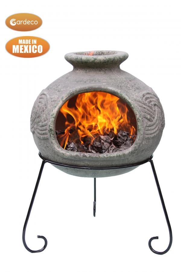 Elfyn Celtic-Themed Mexican Clay Chimenea by Gardeco - Mouse & Manor