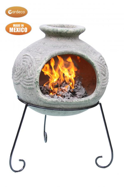 Elfyn Celtic-Themed Mexican Clay Chimenea by Gardeco - Mouse & Manor