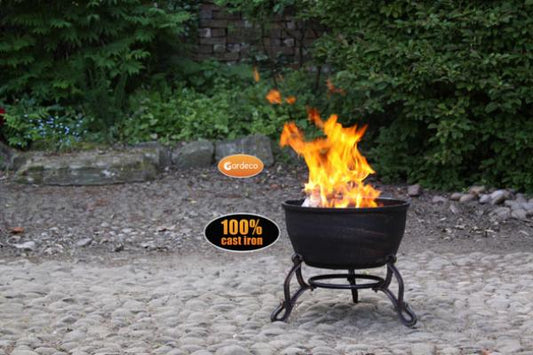 Elidir Cast Iron Fire Bowl & Grill by Gardeco - Mouse & Manor
