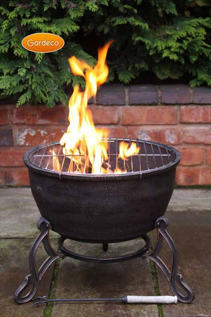 Elidir Cast Iron Fire Bowl & Grill by Gardeco - Mouse & Manor