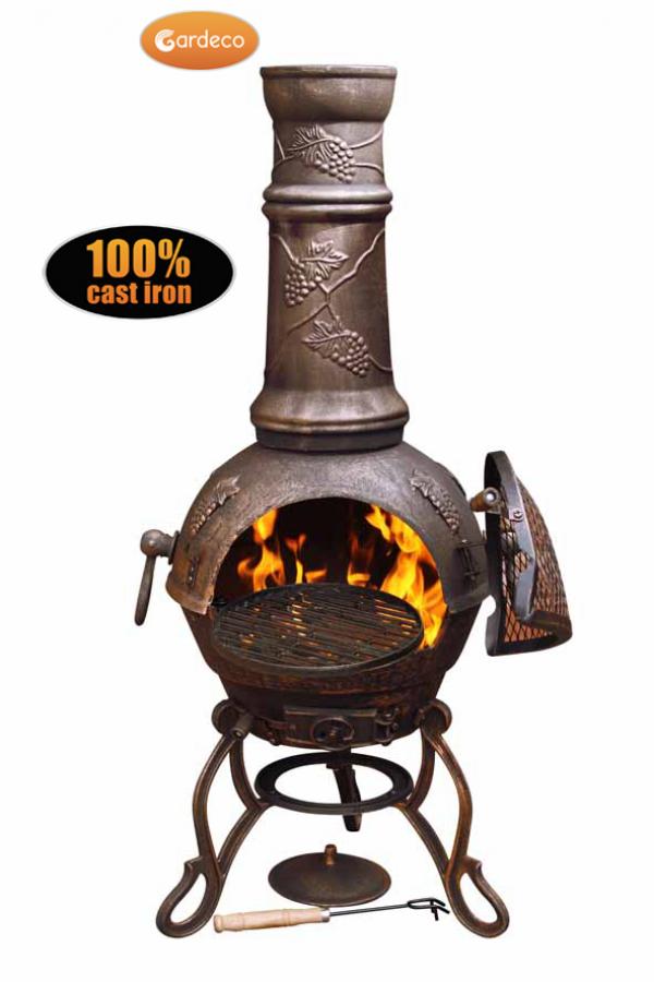 Toledo Large Cast Iron Chimenea by Gardeco - Mouse & Manor