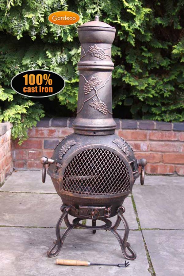 Toledo Large Cast Iron Chimenea by Gardeco - Mouse & Manor