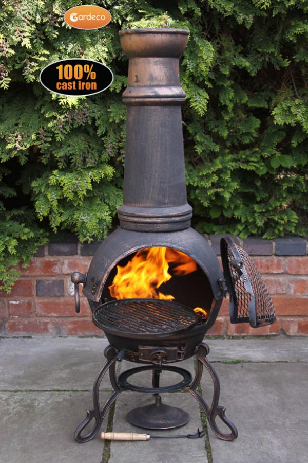 Toledo XL Cast Iron Chimenea by Gardeco - Mouse & Manor