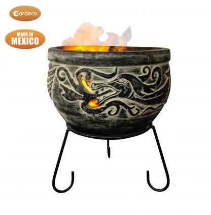 Wynd El Dragon Celtic-Themed Mexican Clay Fire Pit by Gardeco - Mouse & Manor