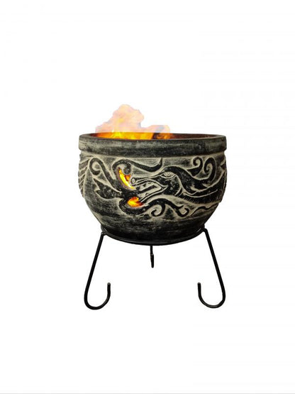 Wynd El Dragon Celtic-Themed Mexican Clay Fire Pit by Gardeco - Mouse & Manor