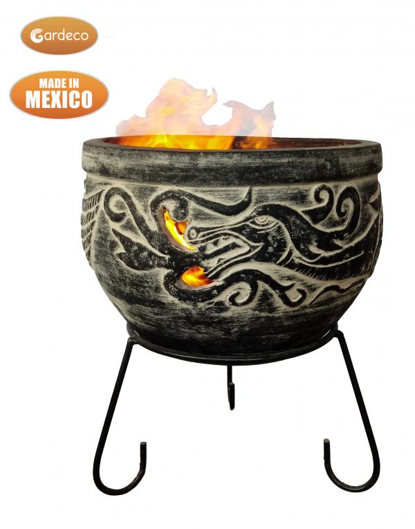 Wynd El Dragon Celtic-Themed Mexican Clay Fire Pit by Gardeco - Mouse & Manor