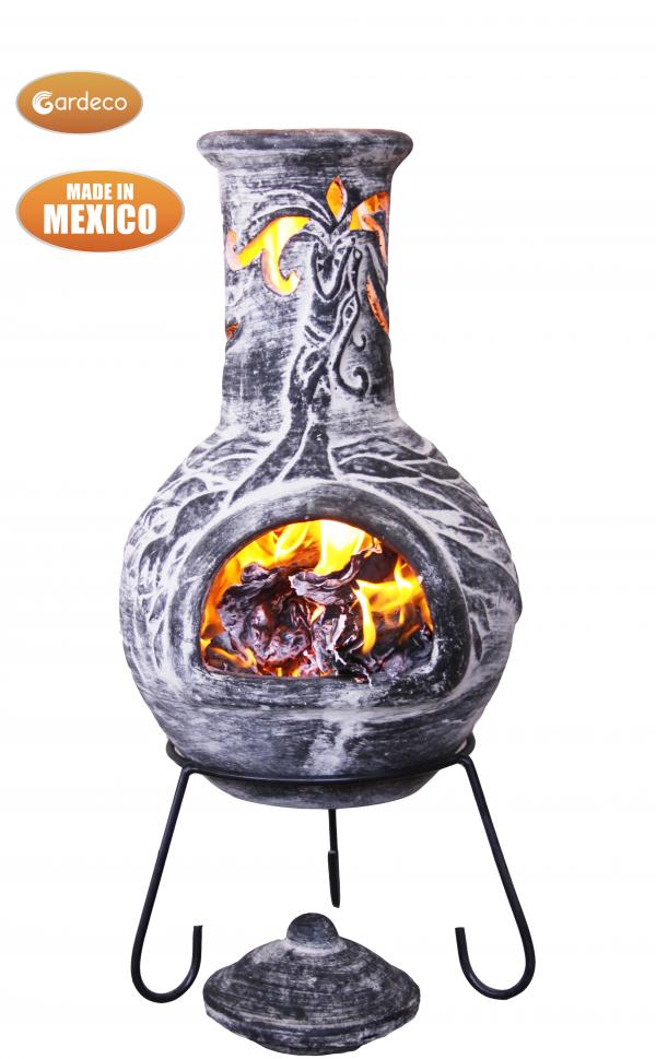 Wyre El Dragon Celtic Themed Mexican Clay Chimenea by Gardeco - Mouse & Manor