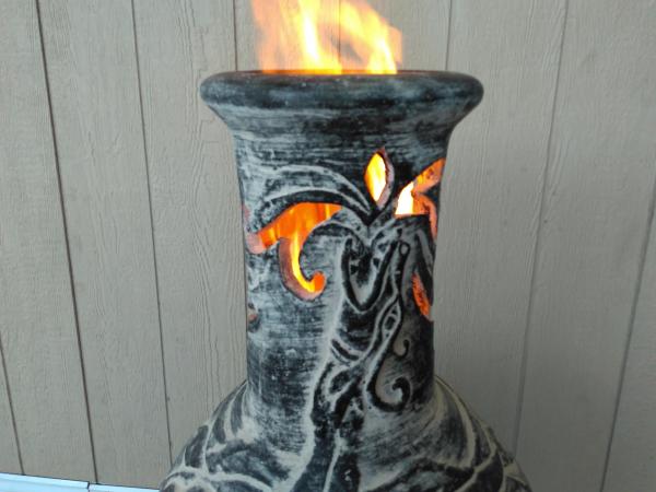 Wyre El Dragon Celtic Themed Mexican Clay Chimenea by Gardeco - Mouse & Manor