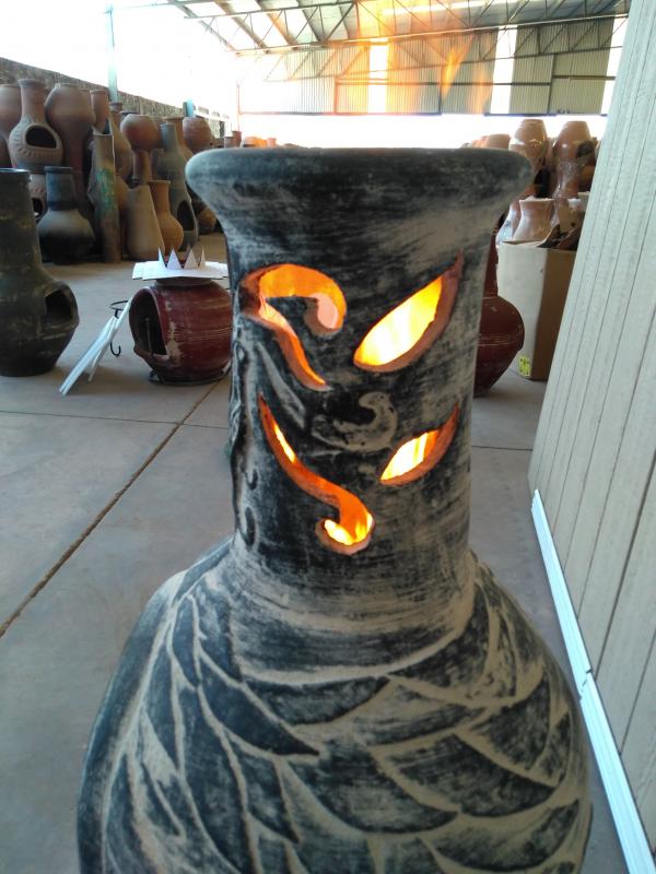 Wyre El Dragon Celtic Themed Mexican Clay Chimenea by Gardeco - Mouse & Manor